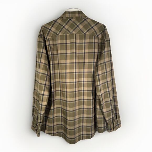 Duluth Trading Men's XL Alaskan Hardgear Wool Blend Green Plaid Button Down - Picture 2 of 5